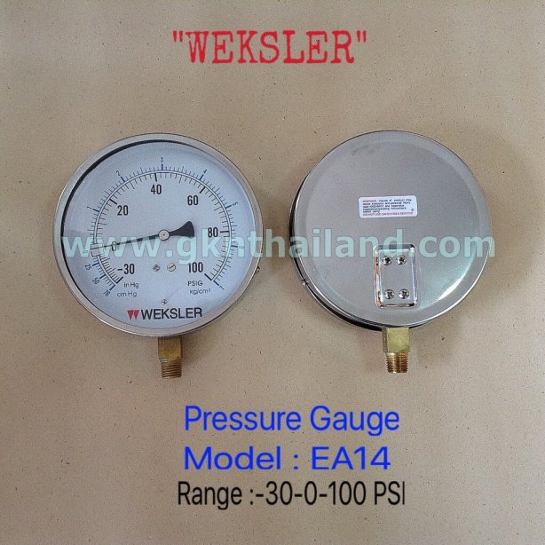 "WEKSLER" Compound gauge Model : EA14MK 30-0-100 psi & -76-0-7 kg/cm2